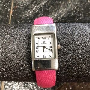 CANNES CUFF WATCH WOMENS PINK BAND NEEDS BATTERY